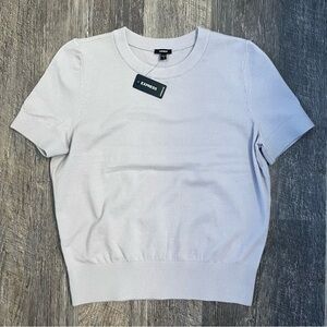 *NWT* Express Light Purple Short Sleeve Cropped Sweater Tee